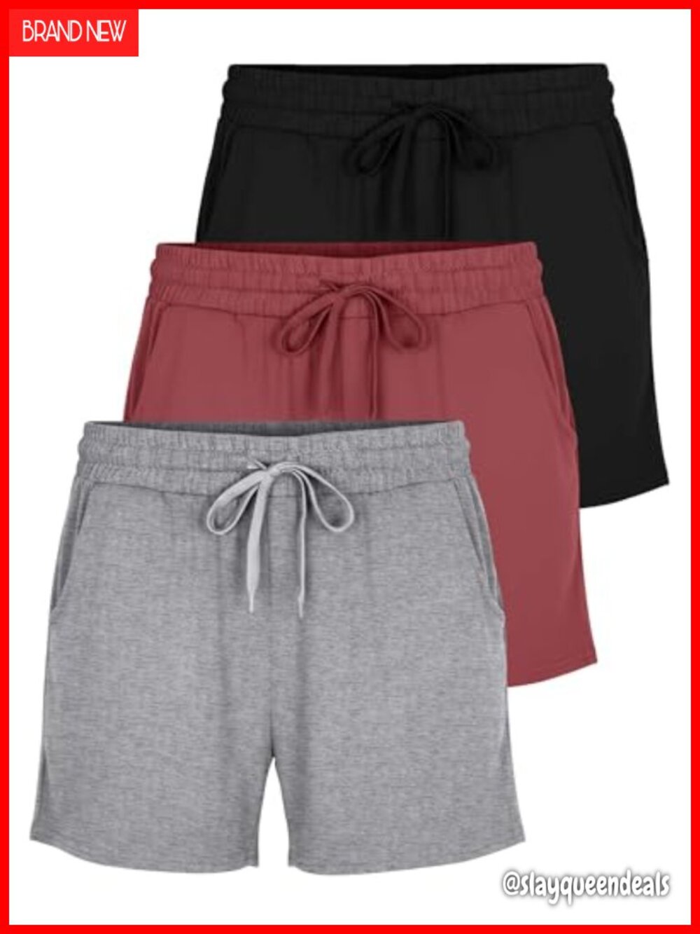 3 Pack Women's Lounge Shorts Athletic Workout Running Gym Hiking Pockets